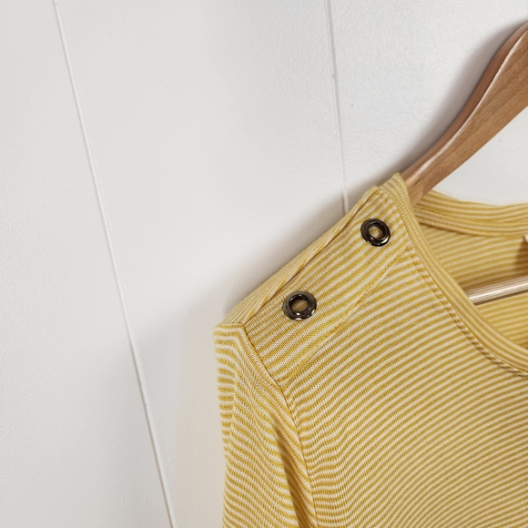 Penningtons Yellow Knit Top Stripe Nautical Plus Size 2X New Office Comfy Soft - Picture 3 of 9